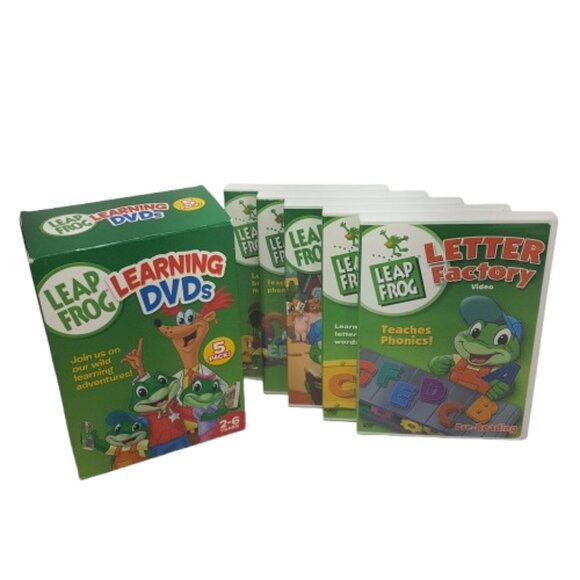 Vintage 2006 LEAP FROG Learning DVDs 5 Pack Phonics Reading Alphabet Words Math - Picture 10 of 15